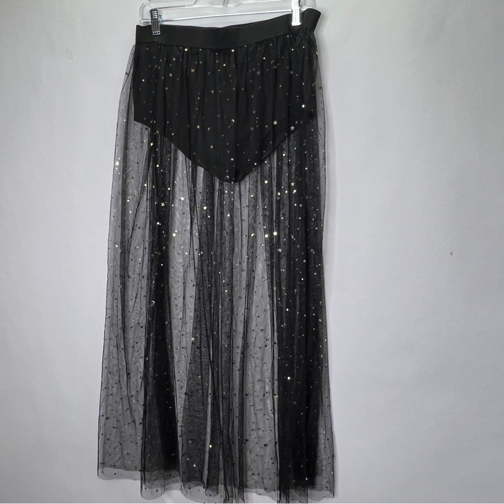 GOTH Stars Tule Maxi Skirt Costume Festival Women's XL - Picture 3 of 9